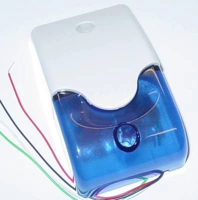 UNI Alarmsirene mit Blitzer Blau, LED Alarmanlage <110db/1m, laut, 12V, Piezosirene