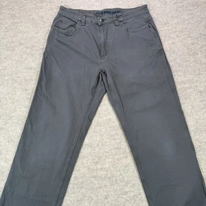 Duluth Trading Co Pants Men 36x32 Gray Canvas Flex Fire Hose Workwear Relaxed - Picture 1 of 16