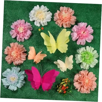  12 peças flores gigantes grandes decorações borboleta pastel grande colorido - 12 - Imagem 1 de 4