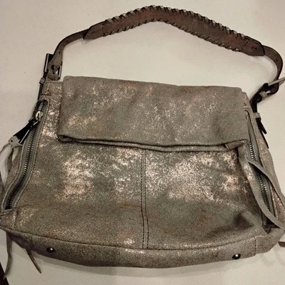 Aimee Kestenberg Hobo Purse Satchel Metallic Canvas Slouchy Roomy NWOT  - Image 1 of 4