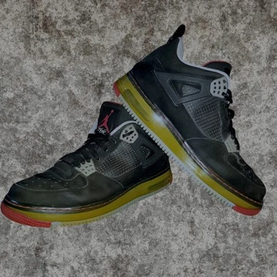 Air Jordan AJF 4 "BRED" 2009 - Size 10 - 364342 061 (12668-1) Black Red - Image 1 of 4