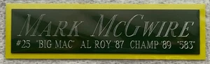 PLAQUE SIGNALÉTIQUE D'ATHLÉTISME MARK MCGWIRE DÉDICACÉE SIGNÉE BASEBALL-BAT-MAILLOT-PHOTO - Photo 1 sur 5
