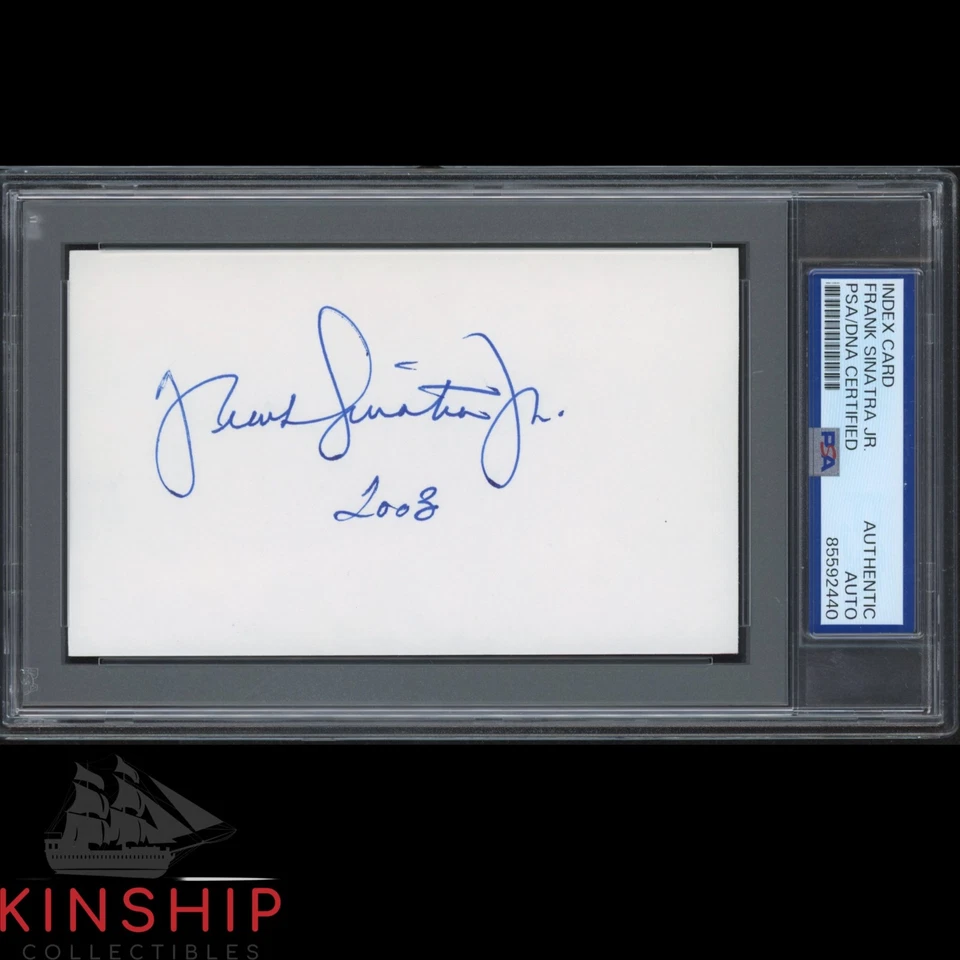 Tarjeta índice firmada por Frank Sinatra Jr 3x5 PSA DNA losa música inscrita automática C5284 Foto 1 de 1