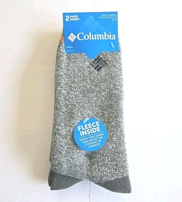 Columbia 2 Pk Gris Polar Confort Crew Calcetines Naranja Rayas Para Hombre Talla 6-12 Nuevo con Etiquetas Foto 1 de 4