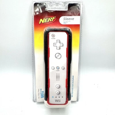 New Hasbro Nerf Sleeve For Wii Video Game Controller Remote PL-7524 Black Red - Image 1 of 4