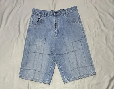 Sean John Denim Shorts Mens 34 Blue Light Wash Long Baggy Jorts Y2K Streetwear - Image 1 of 4