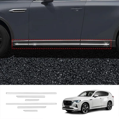 Tapicería protectora de umbral de puerta lateral de 6 piezas para Mazda CX-60 2022-2026 de acero inoxidable Foto 1 de 4