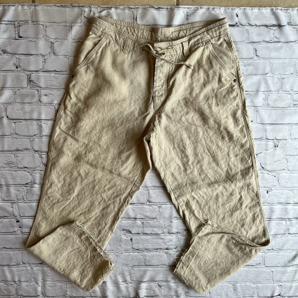 Pantalones de Murano Baird Mcnutt de lino para hombre 38x30 pantalones con botones informales silenciosos de lujo Foto 1 de 4