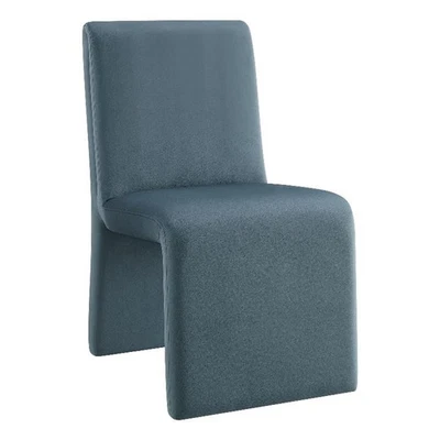 Emory Upholstered Performance Velvet Dining Side Chair in Cadet Blue - Image 1 of 4