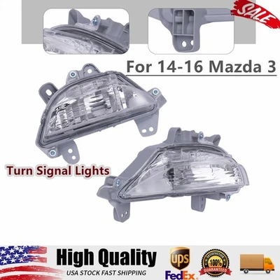 Juego de 2 luces de señal de giro aptas para Mazda 3 2014 2015 2016 lentes de plástico izquierda+derecha Foto 1 de 4