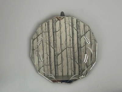 Vintage Art Deco Frameless Beveled Etched Mirror Wheat Sheaf - Image 1 of 4