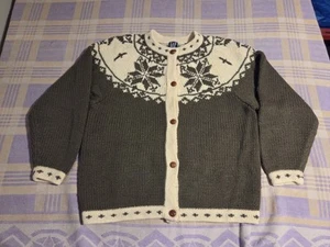 Vintage Gap Wool Cardigan Sweater Handknit Woman Brown Heavy Thick Wood Button - Picture 1 of 7