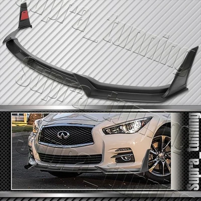 Black Front Bumper Lip Splitter Spoiler For 2014-2017 Infiniti Q50 Luxe Base - Image 1 of 4