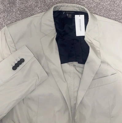 Blazer ajustado mezcla viscosa Banana Republic 40S beige/marfil elástico preppy nuevo con etiquetas Foto 1 de 4