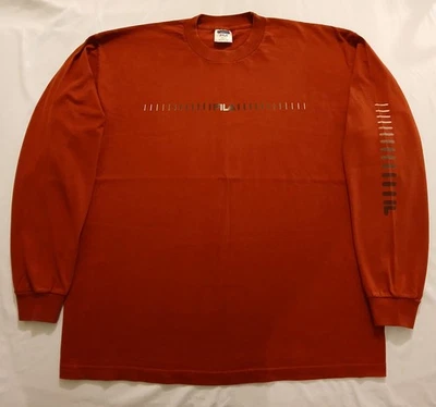 Vintage FILA T-Shirt Large Mens Red Burgundy Made In USA Oversized Baggy - Image 1 of 4