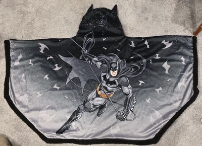 Batman Snuggle Wrap Blanket Cape With Hood Full Graphics Warm Soft Cozy 30"x 55" - Image 1 of 4