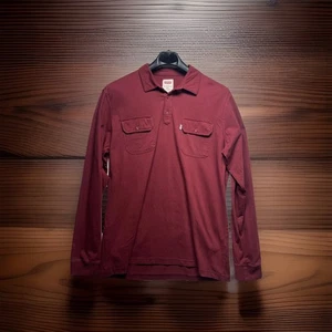 Vintage Levi’s Shirt Mens Size XXL Longsleeve Work Pockets Burgundy - Picture 1 of 6