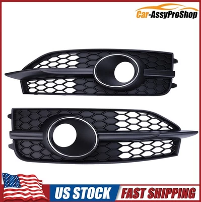 Parachoques delantero negro para Audi A7 S-Line S7 2012-15 negro luz antiniebla rejilla cubierta bisel 2X Foto 1 de 4