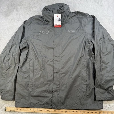 Chaqueta Marmot Para Hombre Gris Medio Precip Lluvia Impermeable Cremallera Completa NUEVA Foto 1 de 4