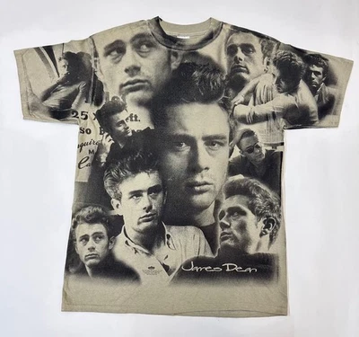Vintage James Dean T-Shirt XL All Over Print 90s Winterland AOP - Image 1 of 4