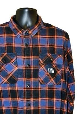 Fox Racing Plaid Flannel Long Sleeve Shirt Mens XL Bike Motocross Pocket Logo - Image 1 of 4