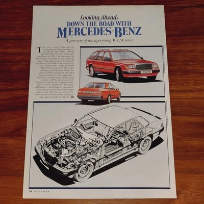 MERCEDES-BENZ W124 MAGAZINE ARTICLE ROAD & TRACK LOOKING AHEAD - Image 1 of 4