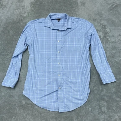 Camisa de vestir Kirkland Signature para hombre azul a cuadros manga larga L a1034 Foto 1 de 4