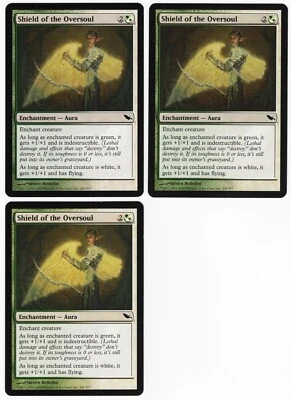 Shield of the Oversoul x3 3x 2008 Shadowmoor Multi-Color Enchantment MTG NM AZ1 - Image 1 of 2