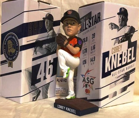 2018 MILWAUKEE BREWERS COREY KNEBEL "SEASON SEAT HOLDER" SGA BOBBLEHEAD ~ NIB Cover