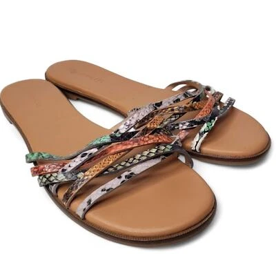 Sandalias planas Madewell Tracie para mujer multicolor piel de serpiente sin cordones festival 8,5 Foto 1 de 4