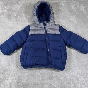 Ben Sherman Puffer Jacket Toddler Size 2T Winter Coat Hooded Blue Gray - Picture 1 of 8