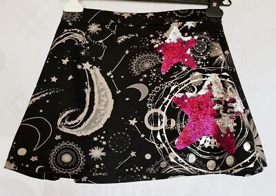 SKIRT VINTAGE DESIGUAL LOGO POP ART STARS BLACK COTTON GIRL-SIZE:US 11/EU 146 - Image 1 of 4