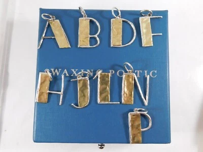 Waxing Poetic Sterling Silver Brass Gatsby NOMAD Insignia Initial Charm Pendant - Image 1 of 3