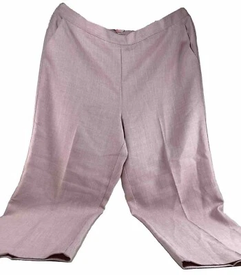 Alfred Dunner Primrose Garden Women Petite 18  Soft pink Pull-On Pants NEW - Image 1 of 4