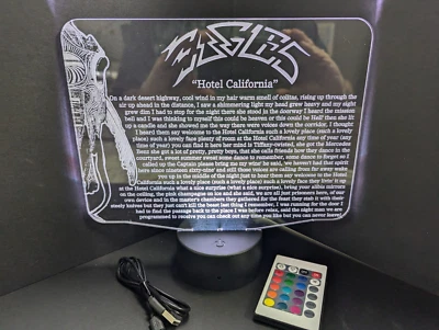 Eagles Hotel California Grande L.E.D. Expositor de letreros Foto 1 de 4