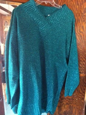 Suéter Diane von Furstenberg DVF Mujer Medio Verde Brillante Metálico Brillante M Foto 1 de 4