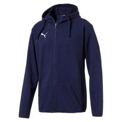PUMA Liga Casual Navy Blue Hoodie Mens Peacoat Drycell Full Zip Hoody Jacket M - Image 1 of 3