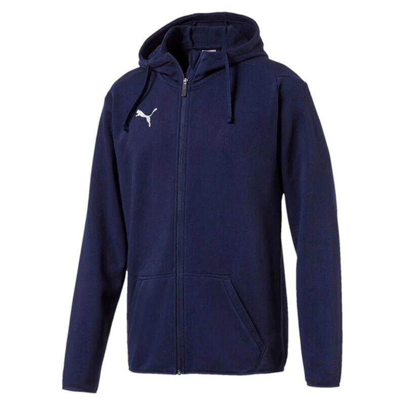 PUMA Liga Casual Navy Blue Hoodie Mens Peacoat Drycell Full Zip Hoody Jacket M - Image 1 of 3