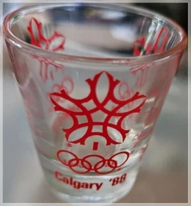CALGARY WINTER OLYMPICS 1988 SOUVENIR SHOT GLASS - Picture 1 of 1