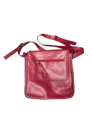 Cartera Bandolera Lamarthe Paris 100% Cuero de Vaca Dividido Borgoña Claro Foto 1 de 4