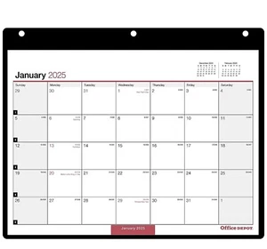 2025 Office Depot Monthly Wall Calendar, 11" x 8", Jan-Dec 2025, Julian Dates - Picture 1 of 1