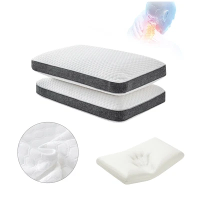 Paquete de 1/2 almohadas suaves de espuma viscoelástica para aliviar el dolor cervical acogedora almohada para dormir para adultos Foto 1 de 4