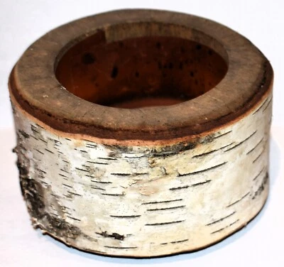 Rustic White Birch Candle Holder - Image 1 of 3