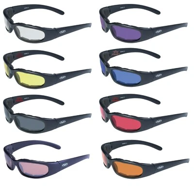 Gafas de sol acolchadas de espuma brillante/mate Global Vision Chicago moto todos los colores Foto 1 de 4