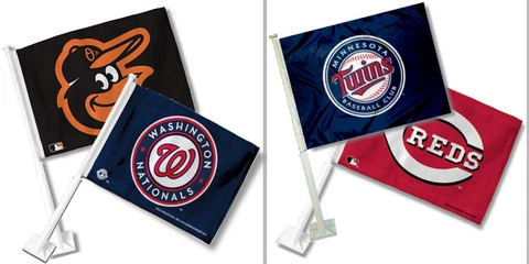 MLB Team Logo Car Window Flag Made By Fremont Die -Select- Team Below Cover