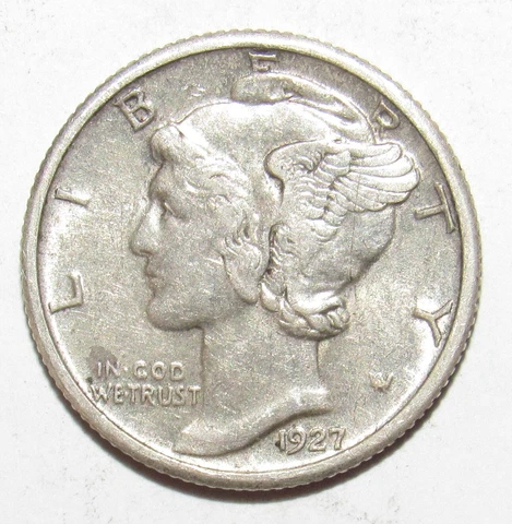 1927 Mercury Dime AU (S23) Cover