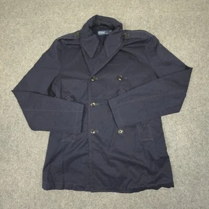 Ralph Lauren Jacket Mens MEDIUM Blue Double Breasted Exposed Stitch Naval Size M - Picture 1 of 9