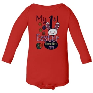 Baby "My First Easter" Easter Bunny Baby Long Sleeve Bodysuit - Picture 1 of 9