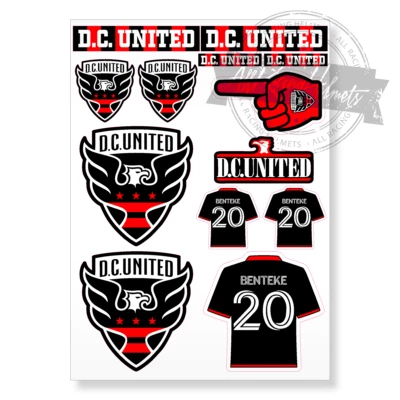 D.C United MLS Soccer Football A4 Printed Vinyl Decal Sticker High Quality Kit - Image 1 of 4