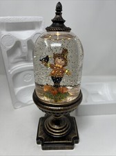 Welcome Fall Scarecrow Lighted Glitter Water Globe Lantern B/O #70646